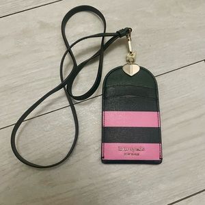 Kate Spade badge credit card around neck holder